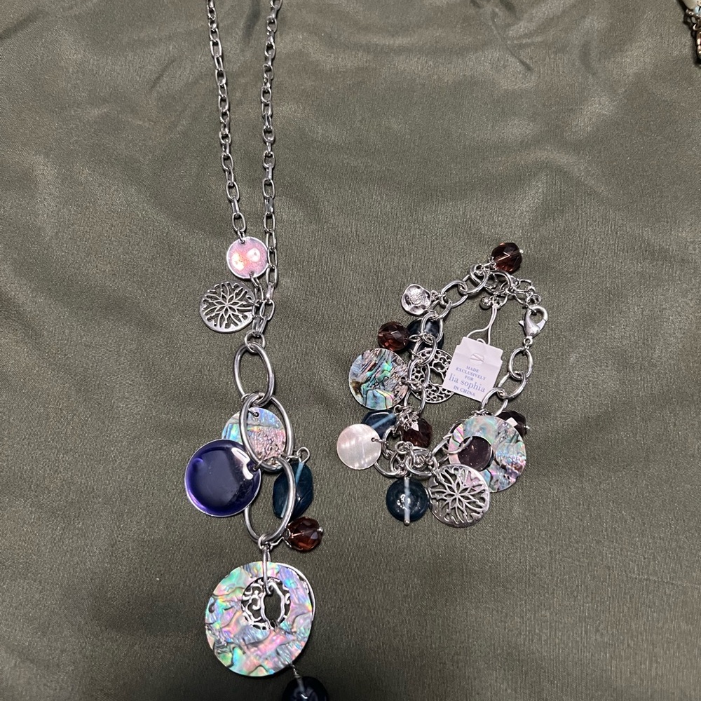 Lia Sophia matching necklace and bracelet set